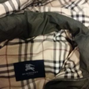 Burberry London quilted olive coat